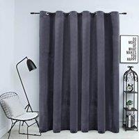 Berkfield Home Blackout Curtain with Metal Rings Velvet Anthracite 290x245 cm