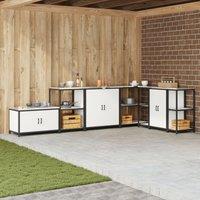 Berkfield Home Kitchen Storage Cabinet with Shelf with Storage with Door White Steel
