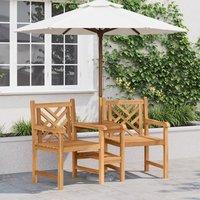 Berkfield Home Outdoor Chairs with Shelf Lattice with Storage Brown Solid teak wood