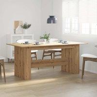 Berkfield Home Dining Table Artisan Oak 180x90x76 cm Engineered Wood in Brown | Size: 180 x 90 x 76 cm