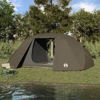 Berkfield Home Fishing Tent Brown Polyester 7-Person Collapsible Fishing Tent
