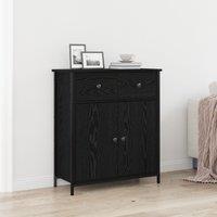 Berkfield Home Sideboard Black Oak 70x30x80 cm Engineered Wood & Steel | Size: 70 x 30 x 80 cm