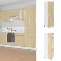 Berkfield Home Refrigerator Cabinet Lyon Sonoma Oak 60x57x207 cm Engineered Wood in Brown | Size: 60 x 57 x 207 cm