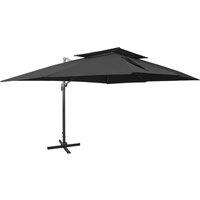 Berkfield Home Cantilever Garden Parasol with Double Top Black 400x300 cm