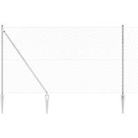 Berkfield Home Chain Link Fence with 7 Spike Posts 1.5x10 m Galvanised Steel in Silver