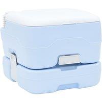 Berkfield Home Portable Toilet Light Blue, White Plastic Light Blue Portable