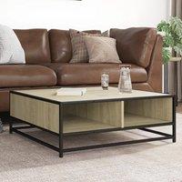 Berkfield Home Coffee Table Sonoma Oak 80x80x30 cm Engineered Wood & Metal in Brown | Size: 80 x 80 x 30 cm
