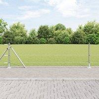 Berkfield Home Hexagon Fence 0.4x25 m Galvanised Steel in Silver
