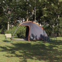 Berkfield Home Tent with Roof Manual Grey & Orange Large Polyester & fibreglass
