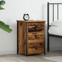 Berkfield Home Old Wood Table Old Wood MDF, Particle Board, Metal Medium in Brown