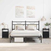 Berkfield Home Bedside Cabinets 2 pcs Black Oak 34x35.5x50 cm Engineered Wood