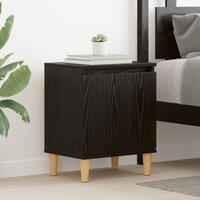 Berkfield Home Black Oak Nightstand Black oak Engineered wood 40 x 30 x 50 cm