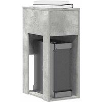 Berkfield Home Computer Tower Stand with Drawer Concrete Grey 30x44x74 cm | Size: 30 x 44 x 74 cm