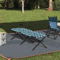 Berkfield Home Folding Sun Bed with Carry Bag Leaf Pattern 600D Oxford Fabric in Green