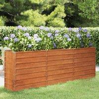 Berkfield Home Garden Raised Bed Rusty 240x40x77 cm Corten Steel in Brown | Size: 240 x 40 x 77 cm