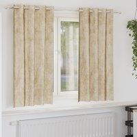 Berkfield Home Velvet Curtains 2 pcs with Eyelets Cream 175x140 cm