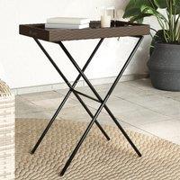 Berkfield Home Folding Tray Table Brown 65x40x75 cm Poly Rattan | Size: 65 x 40 x 75 cm