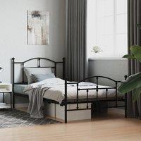 Berkfield Home Metal Bed Frame with Headboard & Footboard Black 100x200 cm