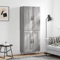 Berkfield Home Highboard Grey Sonoma 69.5x34x180 cm Engineered Wood