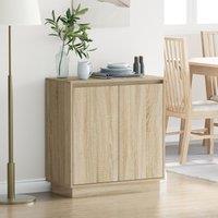 Berkfield Home Sideboard with LED in Sonoma Oak - 71 x 34.5 x 75 cm - Made from Engineered Wood in Beige