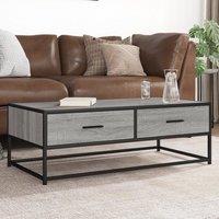 Berkfield Home Coffee Table Grey Sonoma 100x50x35 cm Engineered Wood & Metal | Size: 100 x 50 x 35 cm
