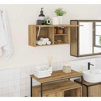 Berkfield Home Bathroom Wall Cabinet Artisan Oak 60x25x30 cm Engineered Wood in Brown | Size: 60 x 25 x 30 cm