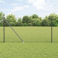 Berkfield Home Hexagon Fence Grey 1.4x50 m Steel