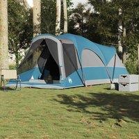 Berkfield Home Family Tent Tunnel 8-Person Blue Waterproof