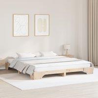 Berkfield Home Bed Frame Natural Solid Pine wood 180 x 200 cm Durable in Brown