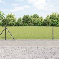 Berkfield Home Hexagon Fence Grey 0.4x25 m Steel