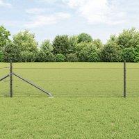 Berkfield Home Hexagon Fence Grey 0.4x10 m Steel