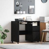 Berkfield Home Black Oak Computer Desk Black Oak Engineered wood, Metal Medium