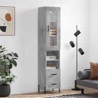 Berkfield Home Highboard Concrete Grey 34.5x34x180 cm Engineered Wood