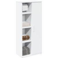 Berkfield Home Bathroom Cabinet with Roll Holder White 39x22x90 cm | Size: 39 x 22 x 90 cm