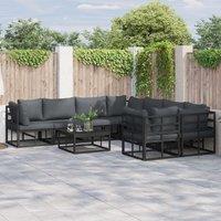Berkfield Home Garden Sofa Set 8 pcs Black 283 x 283 x 71 cm Aluminium