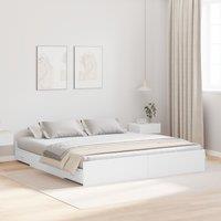 Berkfield Home Storage Bed Frame with Drawer with Headboard with Storage White 180 x 200 cm