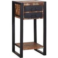 Berkfield Home Telephone Stand Multicolour 40x40x80 cm Solid Wood Reclaimed in Brown | Size: 40 x 40 x 80 cm