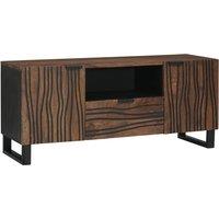 Berkfield Home TV Cabinet - 105 x 33.5 x 46 cm, Made from Solid Mango Wood in Brown | Size: 105 x 33.5 x 46 cm