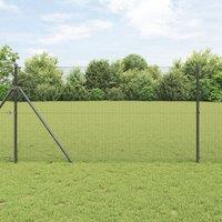 Berkfield Home Welded Wire Fence Grey 1, 2x10 m Steel in Silver
