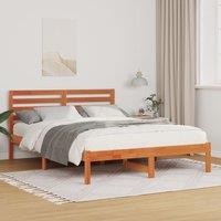Berkfield Home with Headboard Wax brown 120 x 200 cm Solid pine wood