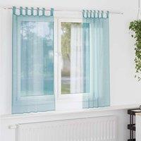 Berkfield Home Voile Curtains with Loops 2 pcs Turquoise 140x175 cm
