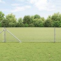 Berkfield Home Welded Wire Fence with 13 Spike Posts 0.6x100 m Galvanised Steel in Silver
