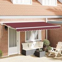 Berkfield Home Retractable Awning Manual Burgundy 350x200 cm