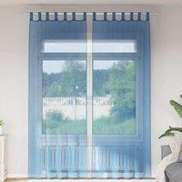 Berkfield Home Voile Curtains with Rod Pockets 2 pcs Royal Blue