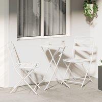 Berkfield Home 3 Piece Folding Bistro Set White Steel