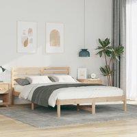 Berkfield Home with Headboard Brown 140 x 220 cm Solid pine wood
