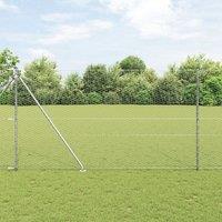 Berkfield Home Fencing Set Set of 2 Galvanised steel 25 x 1.5 m Durable in Silver