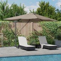 Berkfield Home Cantilever Roma Parasol with LEDs Taupe 352x251x265 cm Aluminium | Size: 352 x 251 x 265 cm