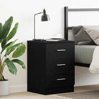 Berkfield Home Bedside Cabinet Black Oak 38x35x55 cm Engineered Wood | Size: 38 x 35 x 55 cm