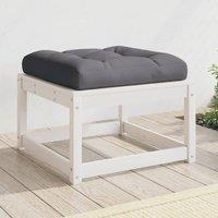 Berkfield Home Garden Footstool with Cushions White Solid Wood Pine